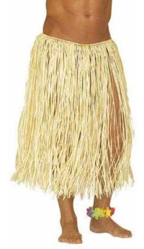 Pollera Hawaiana Larga Cruda Natural + Tobillera Flores 0