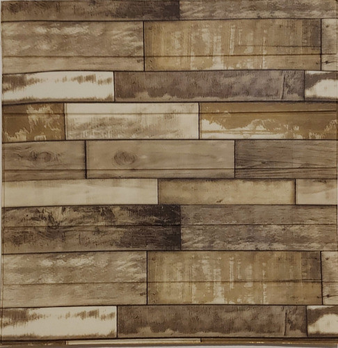 Revestimiento Pared Adhesivo Simil Madera Rustica Tono Beige 0
