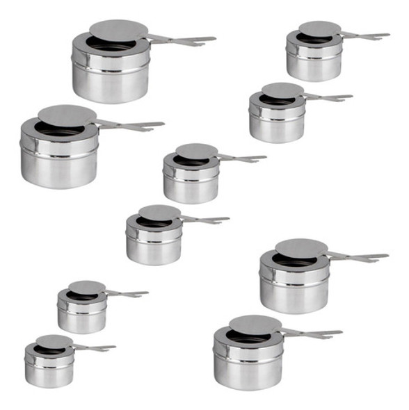10 Fogareiros Acendedor Espiriteira Em Aço Inox P Rechaud 0