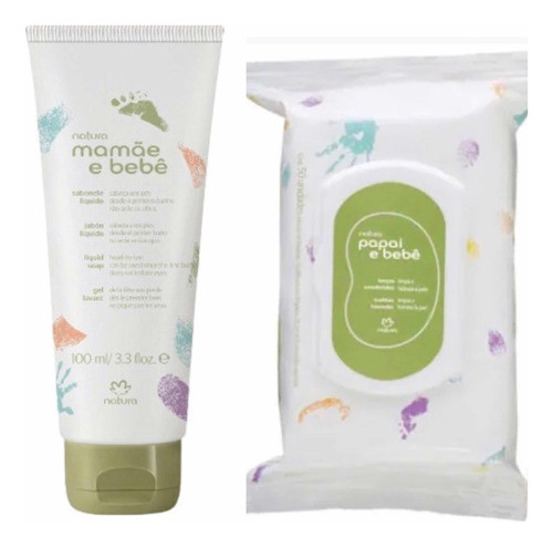 Sabonete Líquido Mamãe E Bebê 100ml + Lenços Papai -natura- 0