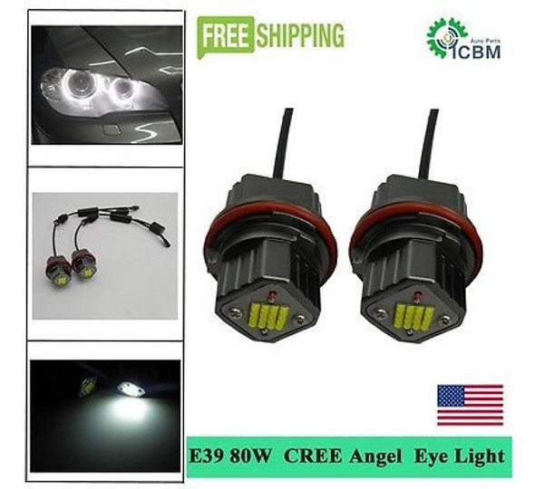 2 Bulbos De X Nuevo 80w 6500k Blanco Led Bmw Angel Ojos Anil 1