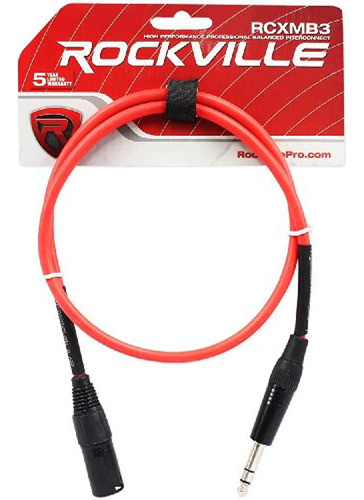 Rockville Rcxmb15b 15 Rean Xlr Macho A 1/4 Trs Cable Negro 1 1