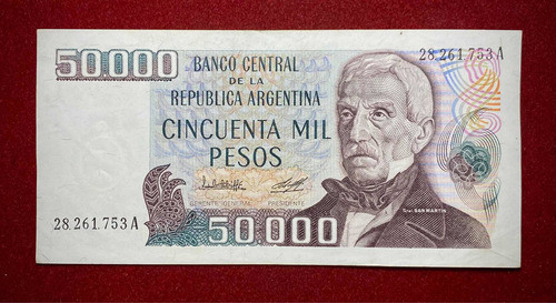 Billete 50000 Pesos Ley Argentina Bottero 2497 Excelente 0