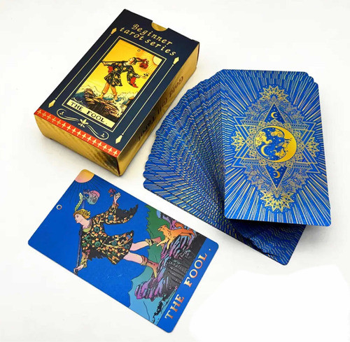 Gold Foil Tarot Rider Blue Azul Plastic Waterproof 12x7cm 0