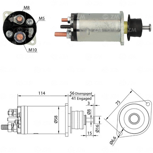 Solenoide Automatico Arranque Universal Tipo Delco Remy Zm 1