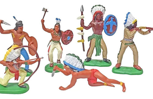 6 Indios Soldaditos De Juguetes A Pie Indiecitos La Plata 0