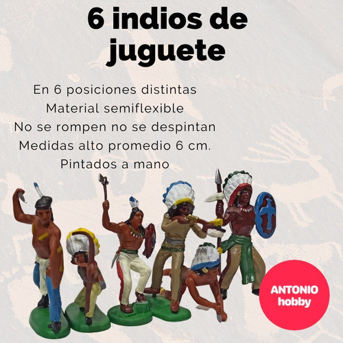 6 Indios Soldaditos De Juguetes A Pie Indiecitos La Plata 1