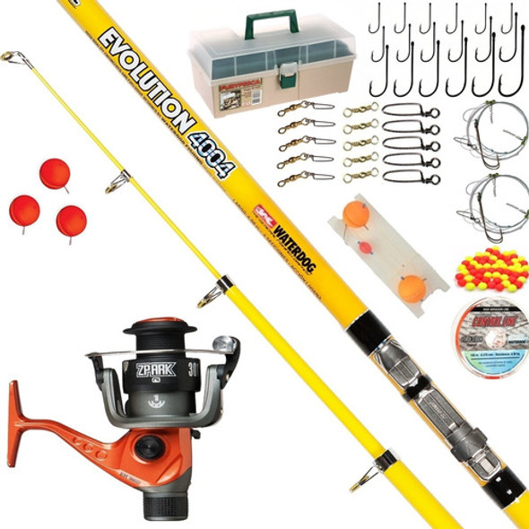 Set Articulos Reel + Caja Completa Pejerrey + Caña Pescar 4m 0 Set Articulos Reel + Caja Completa Pejerrey + Caña Pescar 4m 0