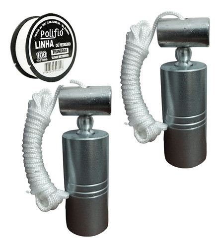 Kit 2 Prumos De Parede Corpo E Boia Em Alumínio 1kg + Brinde 0