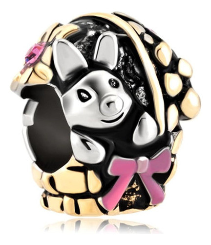 Lovelyjewelry Conejo Narciso Flor En Bowknot Cesta Cuentas D 0