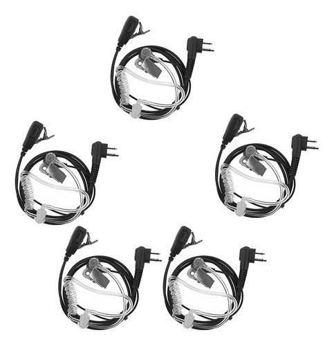 W 5x Fones De Ouvido De Tubo Acústico Transparente De Duas 0