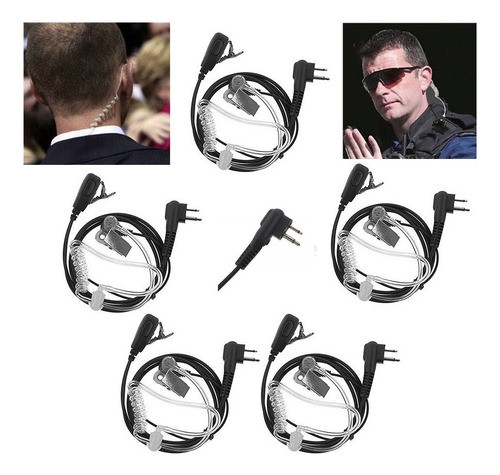 W 5x Fones De Ouvido De Tubo Acústico Transparente De Duas 1