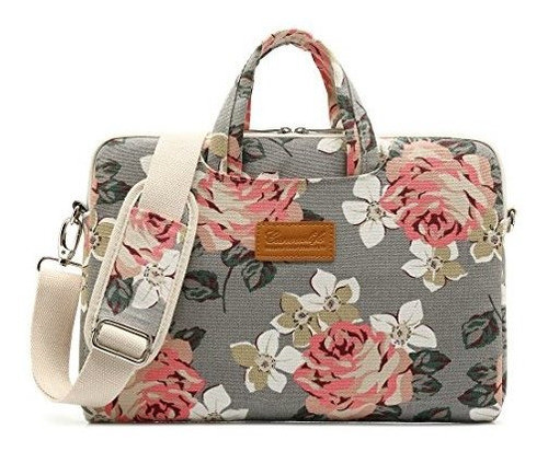Canvaslife Gris Rosas Patron Funda Impermeable De 15 Pulgad 0