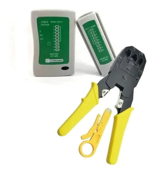 Combo Crimpeadora + Pelacable + Tester De Red Utp Rj45 @l9 0