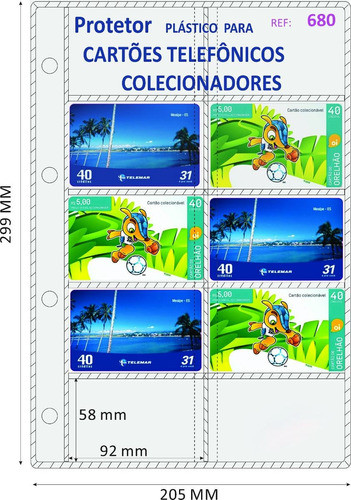 Porta Colecionador Telefonico  Com 10 Divisões -kit 5unid 0