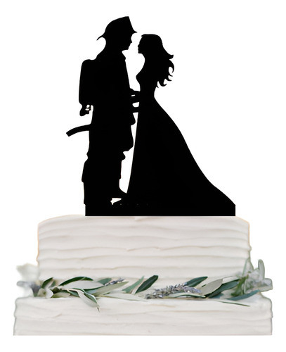 Cake Topper Adorno Torta -  Boda Bombero - Personalizado 0