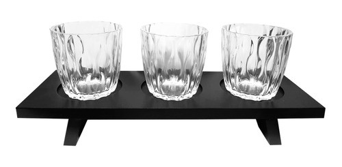 Kit Decorativo Bandeja E Porta Vela De Vidro 4 Peças Freecom 0