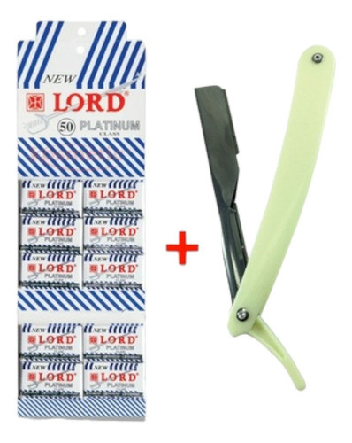 Kit Com 10 Cartela De Lamina Lord+ 1 Navalhete Profissional 1