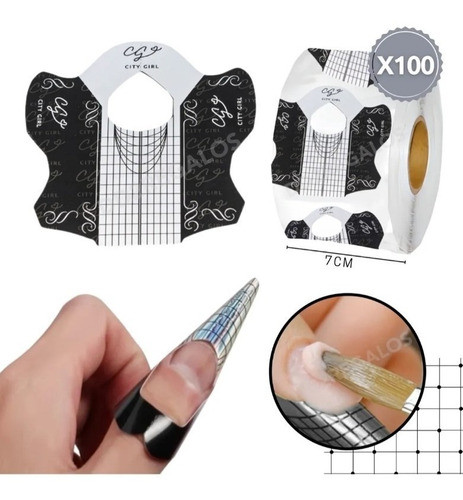 100 Moldes Uñas Esculpidas Acrílicas Gelificadas Coffin Alme 1