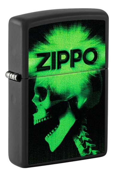 Encendedor Zippo Modelo 48485 Calavera Verde Original Gtía 0