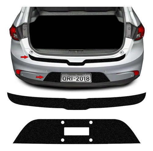 Kit Protetor Do Porta-malas Argo 2018 + Fundo De Placa Preto 0
