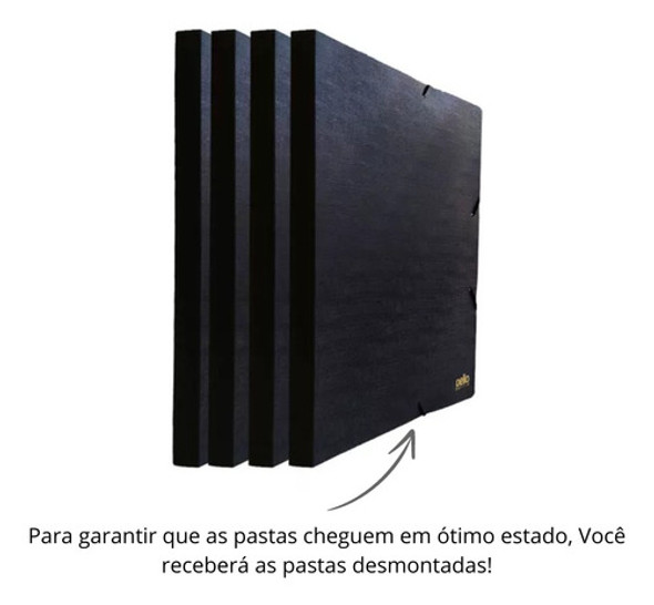 Kit 4 Pasta Aba Elástica Organizadora Papel A4 2cm Executiva 1