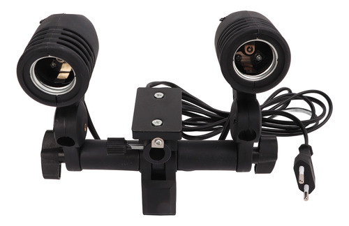 Suporte De Lâmpada De Estúdio Duplo Head Photography E27 Soc 0