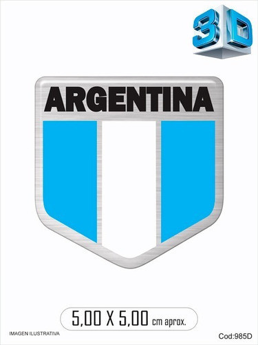 Calco Bandera Argentina Resinada Dome 0