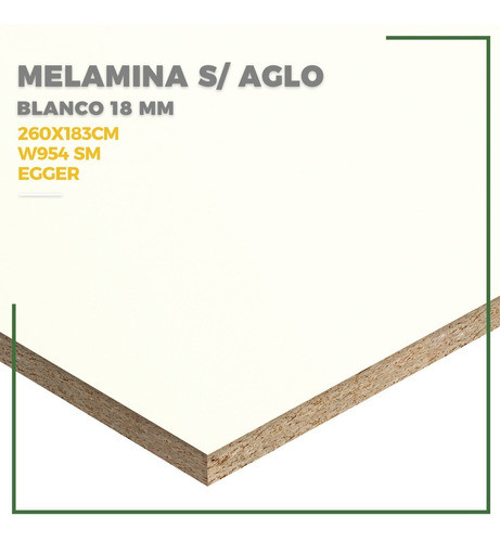 Placa Madera Aglomerado 18 Mm 260 X 183 Mm Blanco Egger W954 1