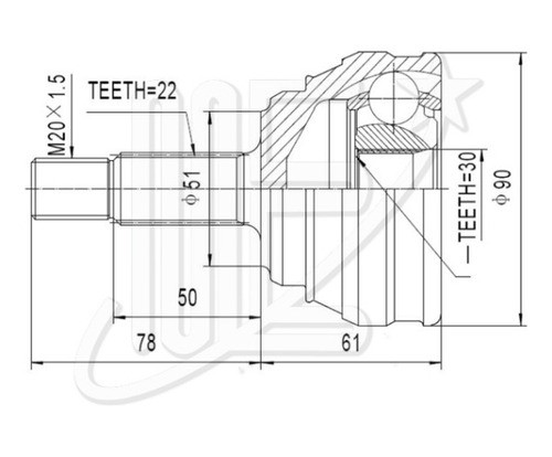 Homocinetica Vw Pointer 1.6 Ext 22 Int 30 1