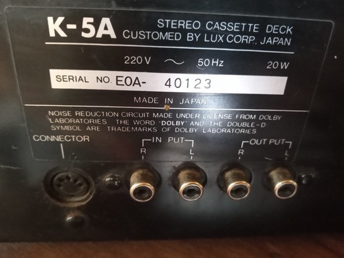 Deck Luxman K5a Usada 1