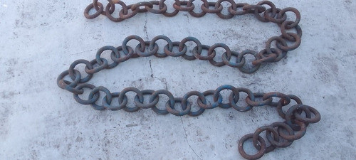 Cadena Antigua De Barco Eslabones Redondo De 9cm Y Hierro 15 0