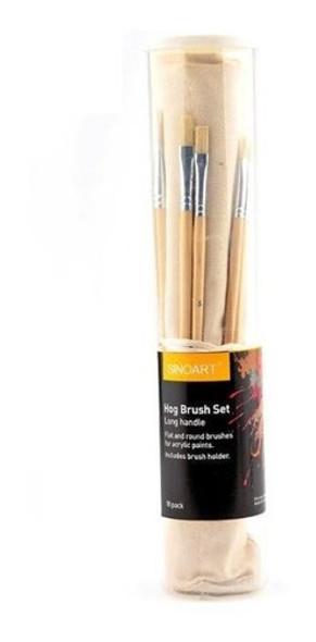 Set 18 Pinceles Sapiens + Portapinceles Para Acrilico Oleos 1