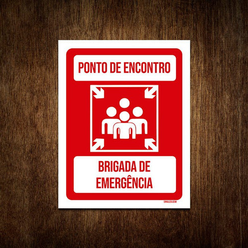 Placa De Sinalização - Ponto Encontro Brigada 27x35 0
