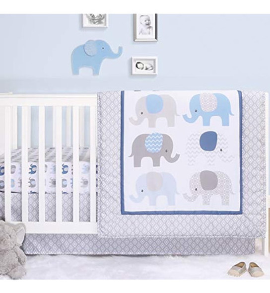 Los Juegos De Cama De Cuna Peanutshell Elephant Para Bebés V 0