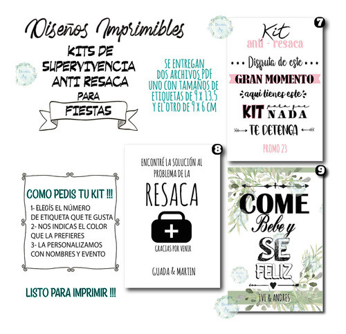 Kit Imprimible Anti Resaca Personalizado, Boda 15 Años Otros 1