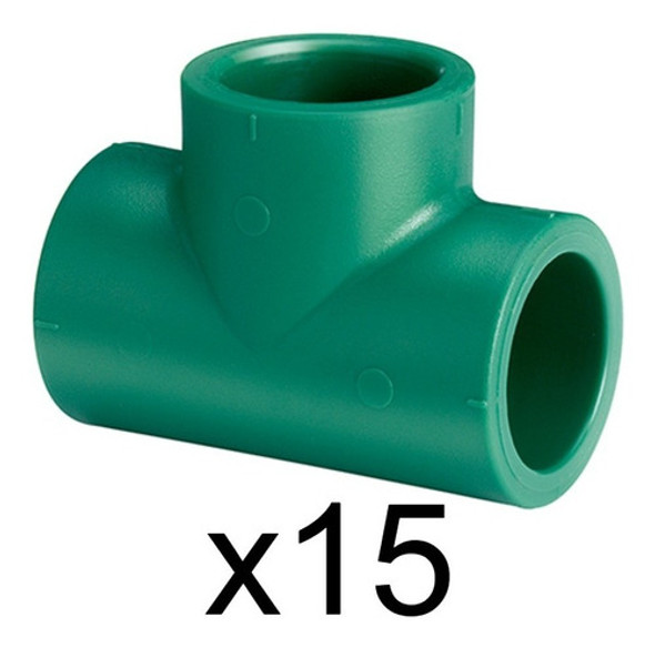 Tee 50 Termofusion Verde Agua Tubofusion Caja X15u 1