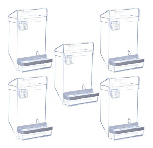 Kit 5 - Comedouro Automático Tico - Plastpet - Para Gaiolas 0