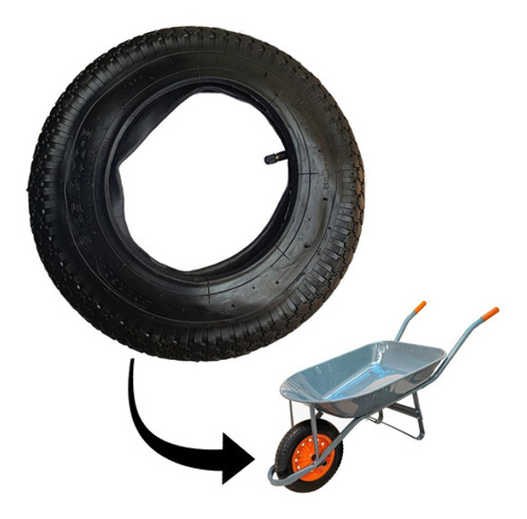 Pneu 3.25-8 Cargo + Câmara De Ar Uso Carrinho Mão Carriola 0