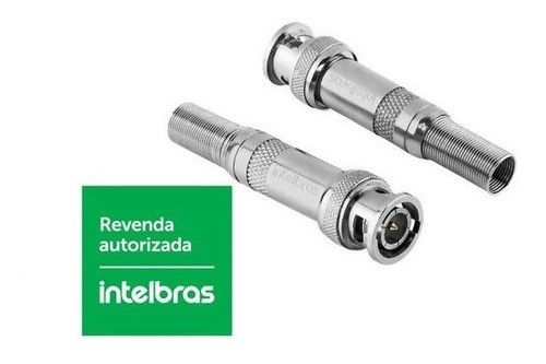 Kit 20 Conector Original Intelbras Bnc Mola Conex 1000 Cftv 1