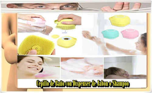 Cepillo Baño De Silicona Con Dispenser De Jabon / Shampoo 1