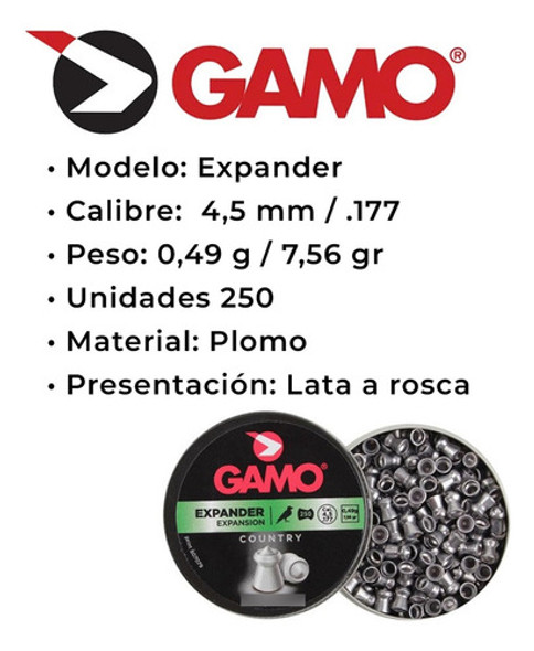 Balines Gamo Expander 4.5 X250 - Caza Aire Comprimido Y Co2 1