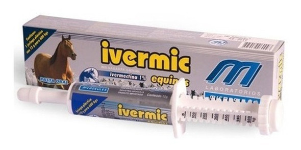 Vermífugo Para Equinos Ivermic Bisnaga 12g Kit C/ 2 Und. 0