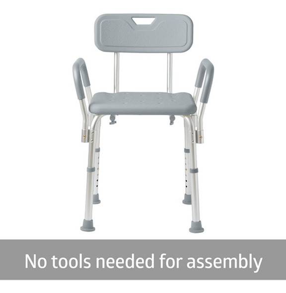 Silla De Ducha Medline Con Respaldo Y Brazos Acolchados, Asi 1