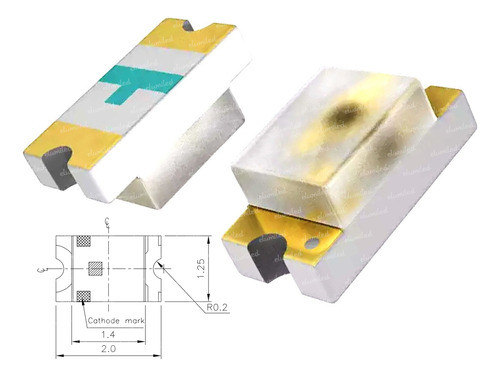 50 Unidades Led Smd (0805) 48mcd 120º Verde 1
