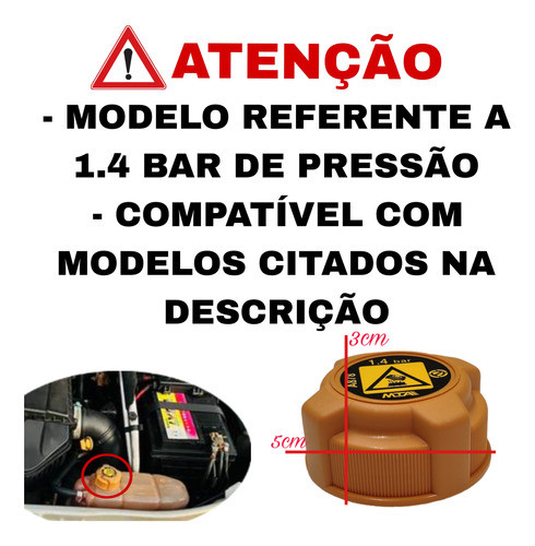 Tampa Reservatório Radiador 1.4 Bar Fiat Uno 1999 A 2011 1