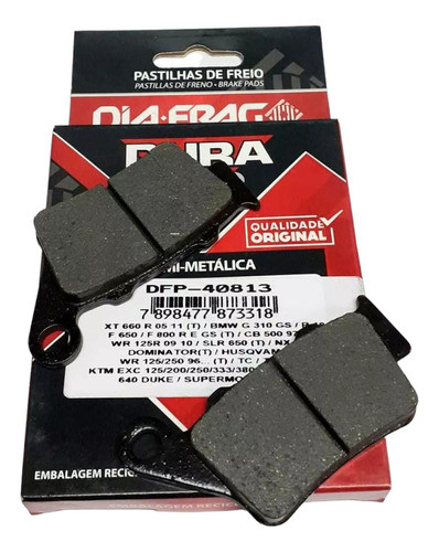 Pastilha Freio Traseira Cb 500 Xt 660 Bmw F 650 F 800 Gs 0