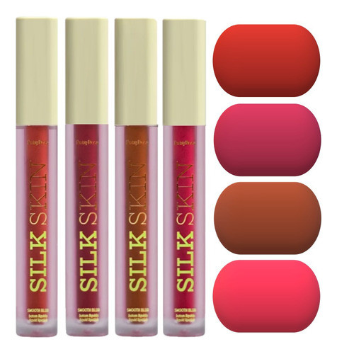 4 Batom Smooth Blur Silk Skin  Hbf7100 G2 Ruby Rose Atacado 0