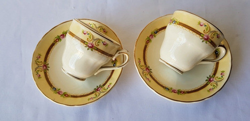 Juego 2 Dúos Café (2 Tacitas 2 Platos) Loza Inglesa Grindley 1