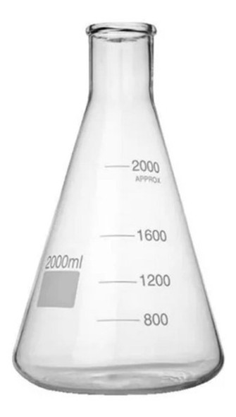 Erlenmeyer Vidro Boca Estreita Graduado 2.000ml Promoção 0